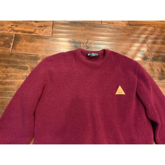 Swandri Mens Maroon Wool  Long Sleeve Crewneck Sweater, Size XL - Picture 2 of 5